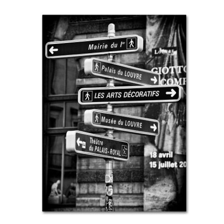 Trademark Fine Art Philippe Hugonnard 'Traffic Signs Paris' Canvas Art, 18x24 PH0222-C1824GG